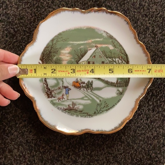 Currier & Ives Antique gold rimmed plates - Picture 5 of 5